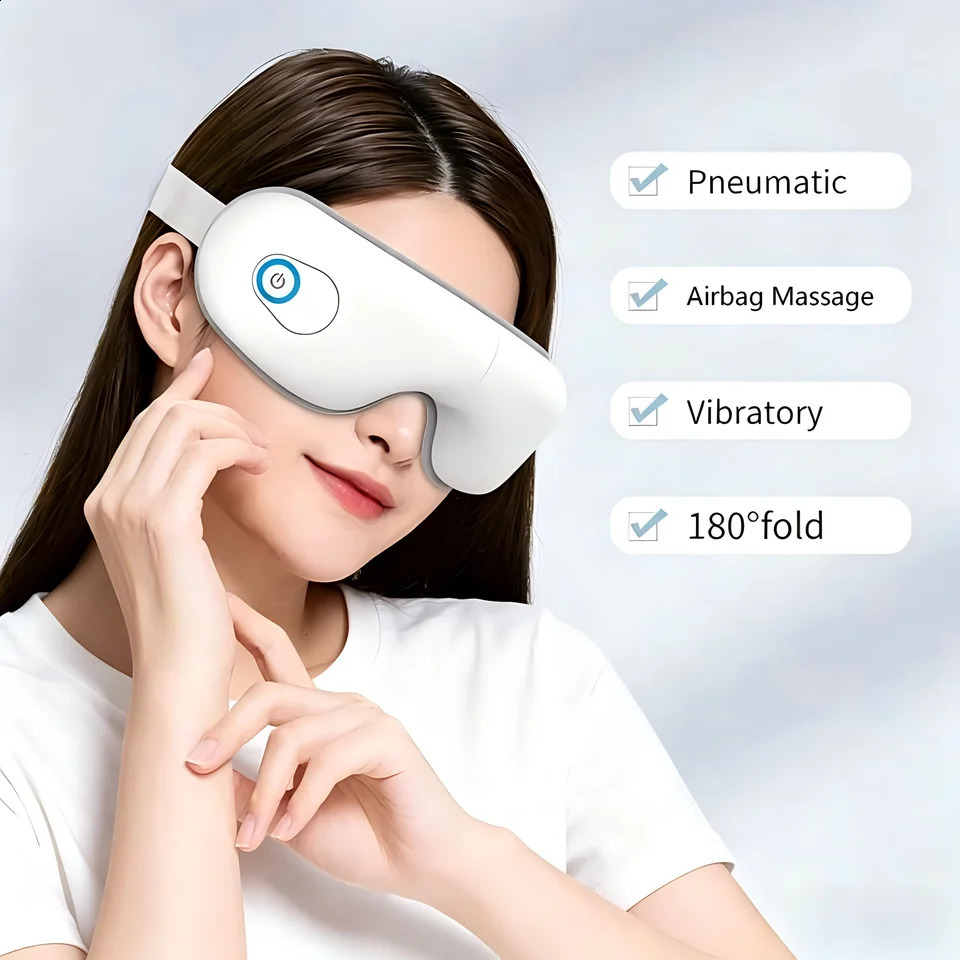 Folding Eye Massager Eye Mask with Bluetooth Music Airbag Compression Eye Care Device Gift for Eye Strain Dry Eye Improve Sleep 260722