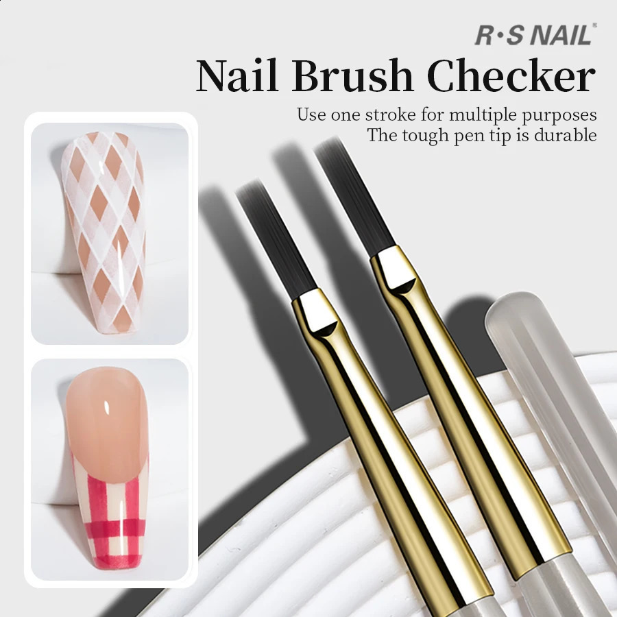 RSNAIL Nail Art Brush Checker Nail Drawing Painting Line Brush Nail Art Tool Acrylic Painting Brushes DIY n Manicure Tools 260722