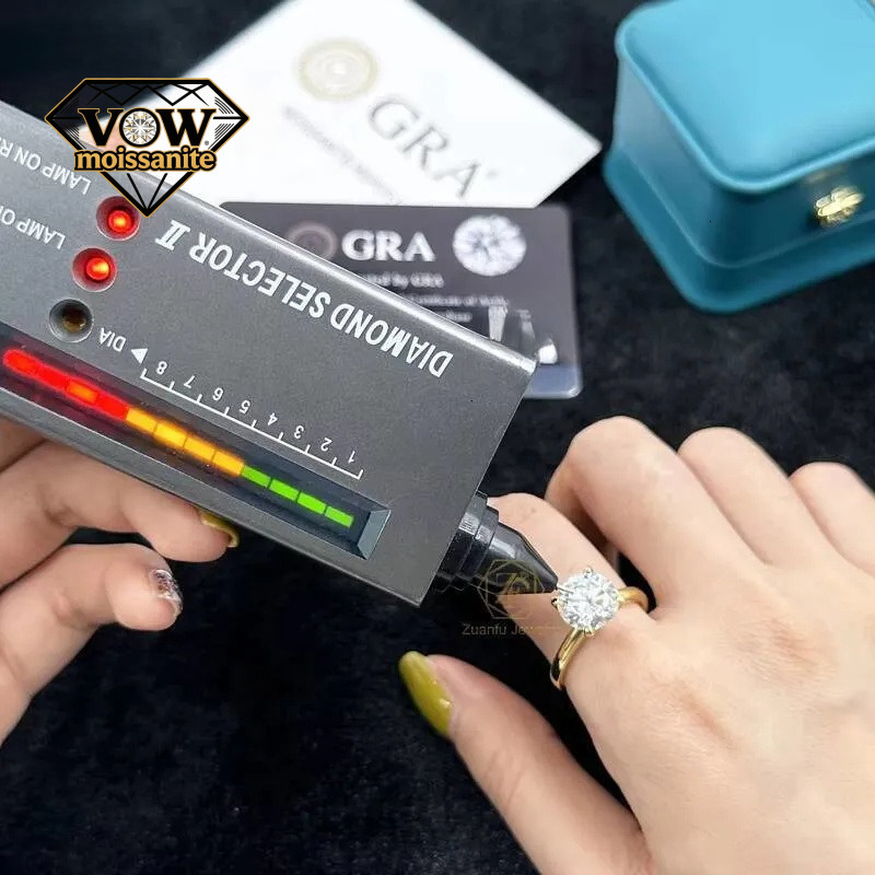 14K Real D 3ct Moissanite Custom Diamond Round Cut Engagement Rings for Women Yellow Gold Unique Style