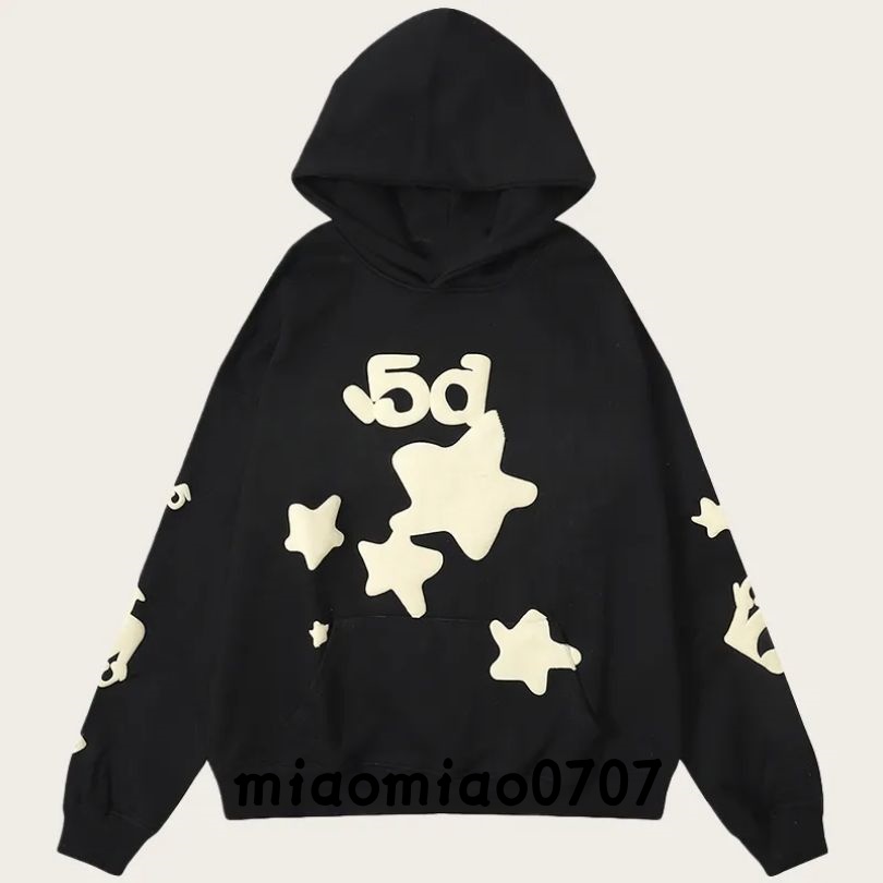 Mode Y2K Spider Web Sweat à capuche Multicolor Star Print Sleeve surdimensionné Street Sweatshirt Designer hommes et femmes chemises de sport 5a