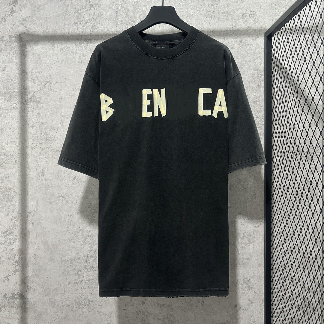 Hommes Coton T-shirts High Street Lettre Imprime Luxe Streetwear Unisexe T-shirt Lâche Respirant Décontracté Col Rond Hauts À La Mode Pour Hommes