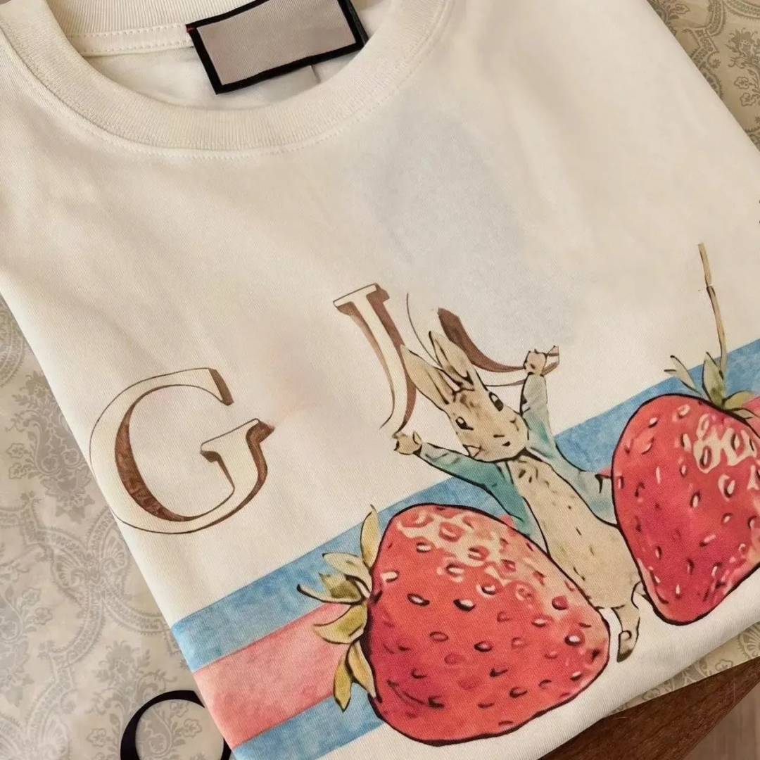 2026 Mens t shirts designer clothes women top G cute brand Strawberry Lemon Apple Printed Mens Designer Clothes Summer Short Sleeve Unisex Tee Tops