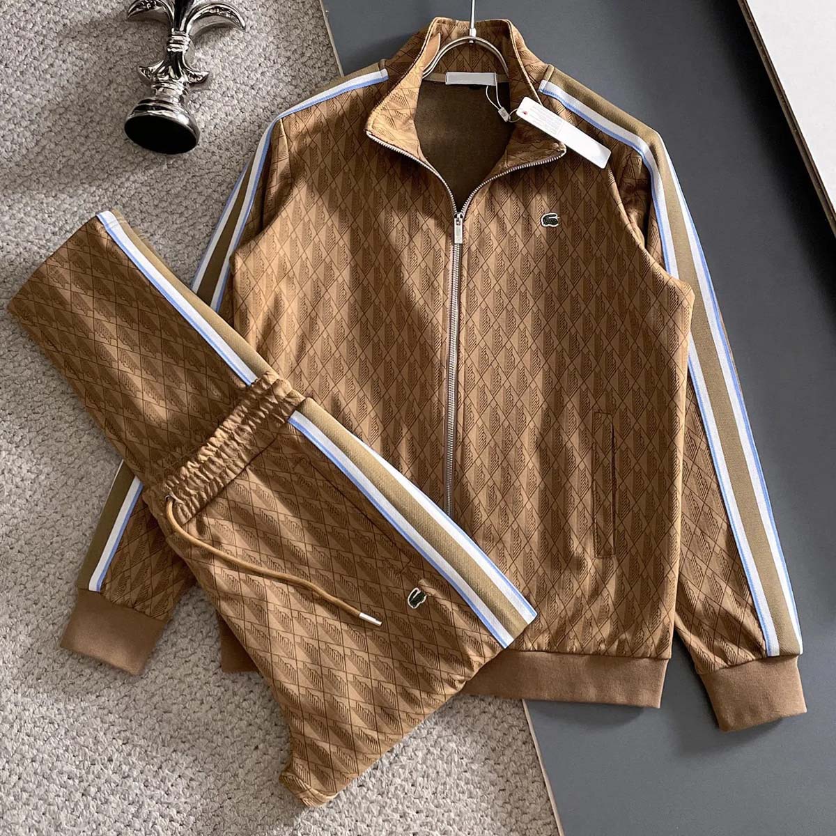 Crocodile tracksuits Mens Hoodies Fleece Sports Jacket High Quality Zip Up Sweater Pants Sets Mens Womens Sports Jumper Trousers Running Joggers Swe