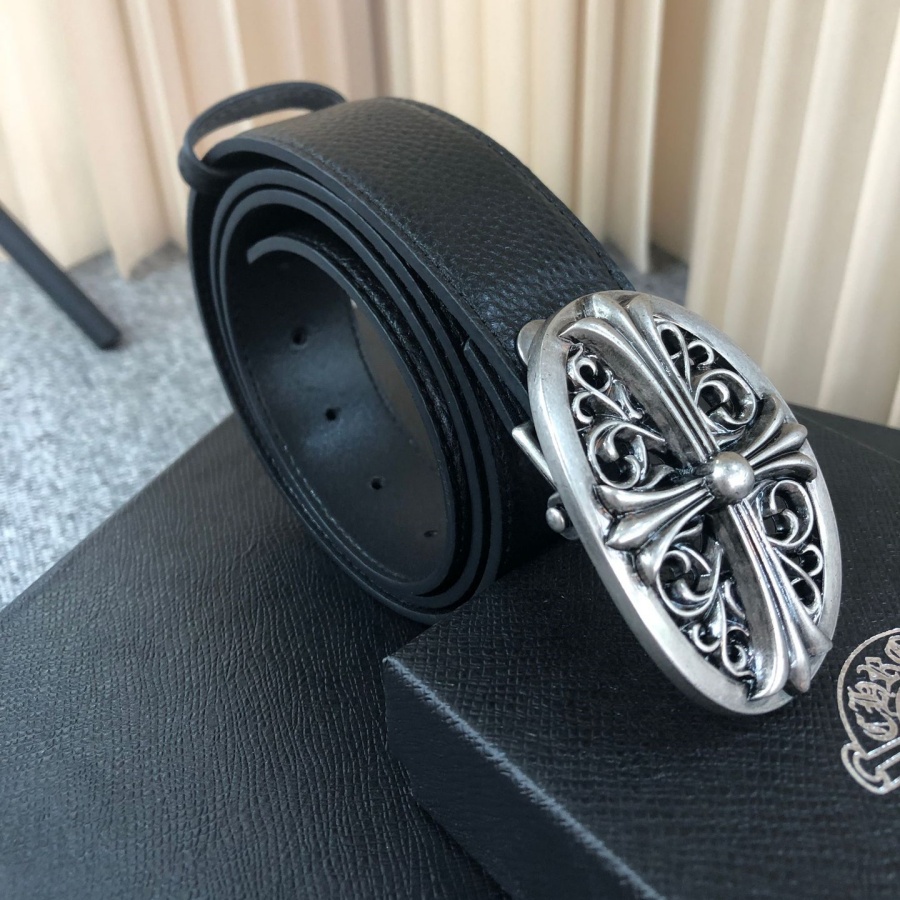 Belts Chrome Belt for Men Women Y2K Designer Street High Quality Roller Hexagram Cross Metal Buckle Leather Belts ceinture homme cintura ch belt gif