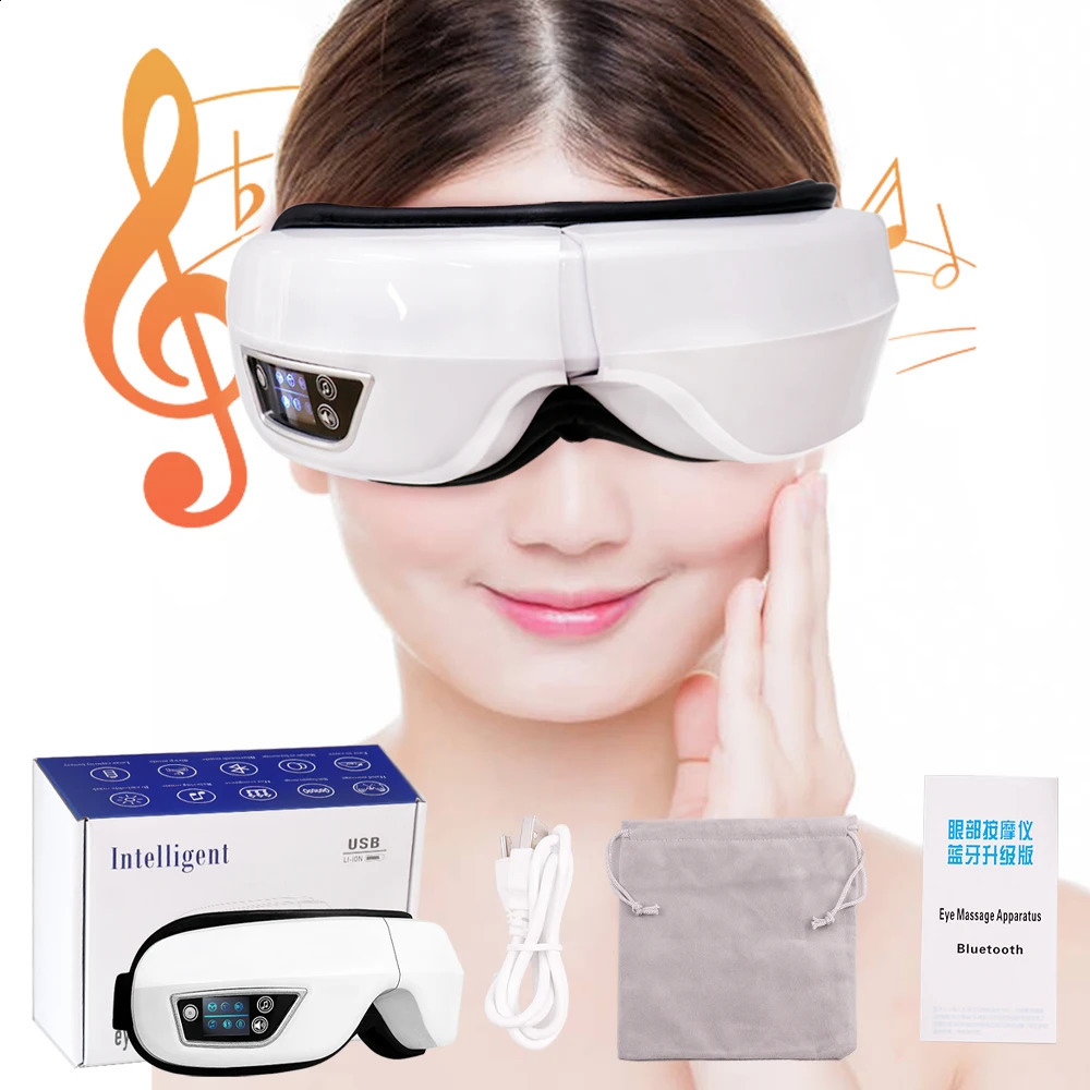Smart Eye Massager Vibration Airbag Compress Eye Massage Instrument Foldable Bluetooth Music Eye Care Glasses Eye Relax Fatigue 260722