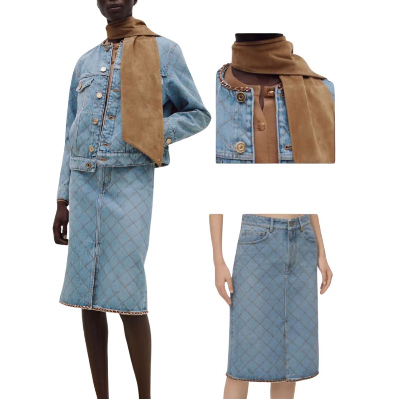 New Women's Denim Design Jackets Letter Buttons Parka Bomber Jersey Diamond Tops Girls Runway High End Casual Long Sleeve Crop Tops Design Jack