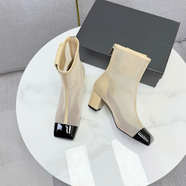 Summer New Women's Sandals Boots Zipper Mesh Breathable Neutral High Heels Fashion Boots Women's Sizes 35-41