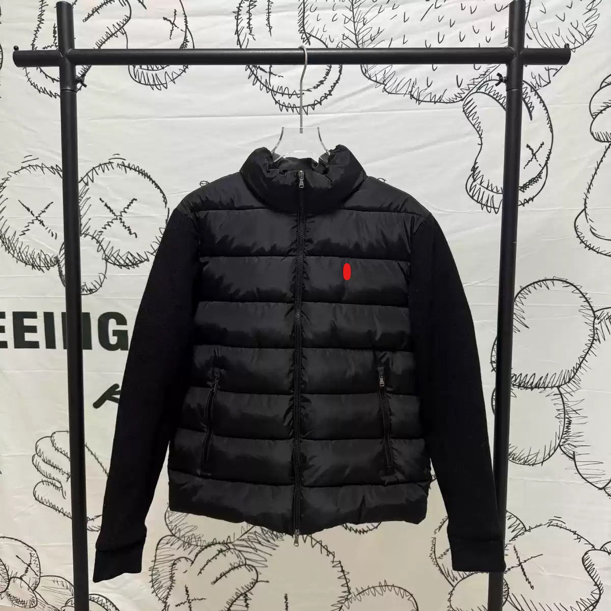 Designer luxury Men Winter Puffer Polo Jackets Parkas Embroidery Pony Patchwork Sleeves Stand collar splice outerwear light and thin cotton coat cas