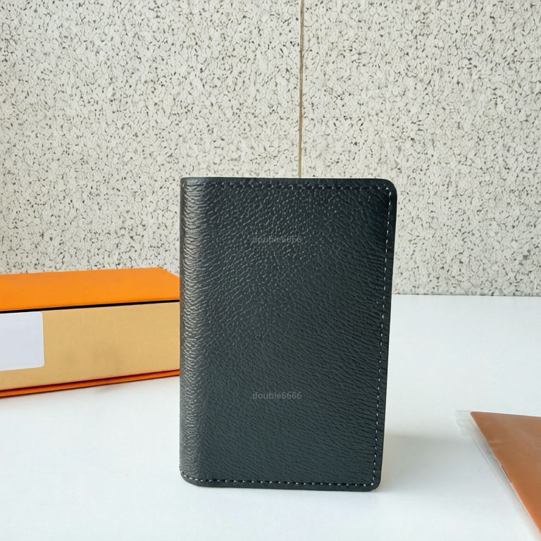 Designer New Genuine Leather Grey Flower Men's Wallet Black Business coin purse Luxury cowhide Key pouch Fashion bank card holder checkbook clu