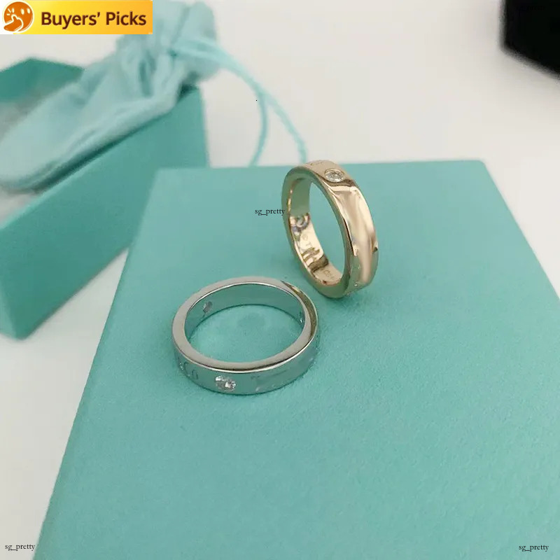 High version Silver three Diamond Couple Gift Valentine's Day Elegant All match Stainless Band rings Designer jewelry for wedding Plus Size