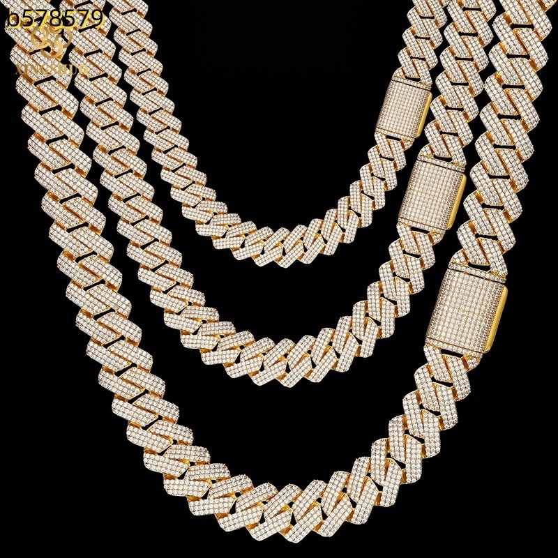 Xs nouveau Design 25mm Miami chaîne à maillons cubains bijoux Ice Out 925 argent 5a VVS Moissanite Hop bijoux collier pour hommes