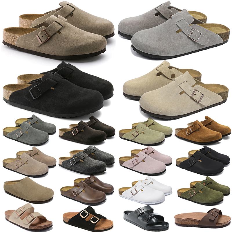 Free shipping birksenstockclogs sandals designer for men women classic taupe grey brown black suede outdoor slides trendy mens womens leather slippe