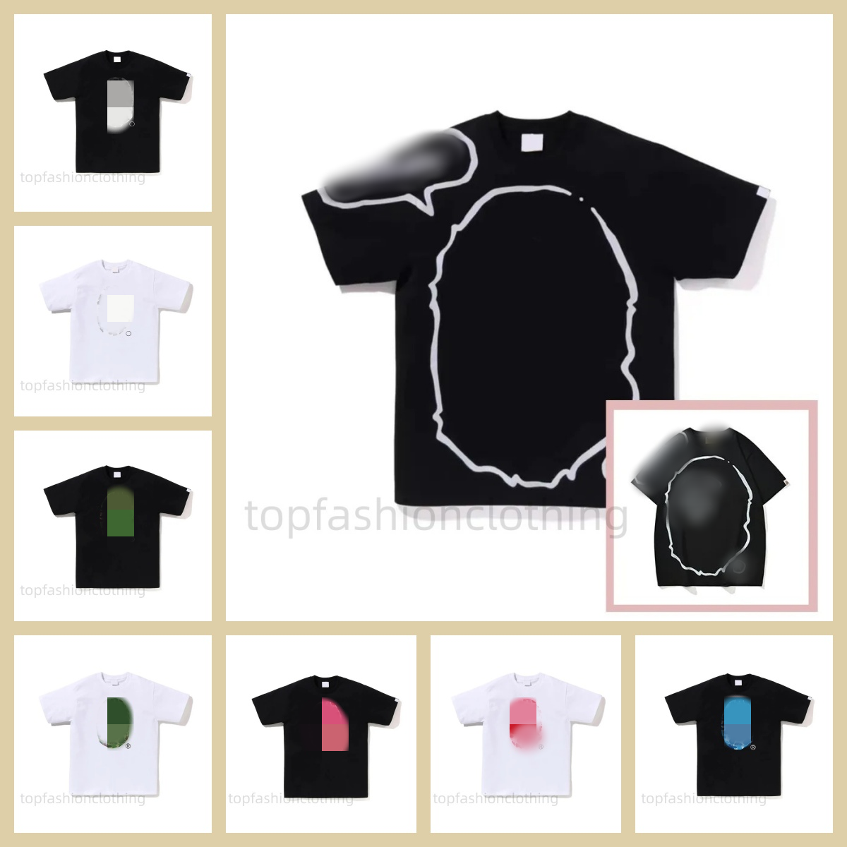 Oversized Ape Head Graphic T-Shirt Men Women 100% Cotton Vintage Japanese Streetwear Short Sleeve Crew Neck Casual Tee