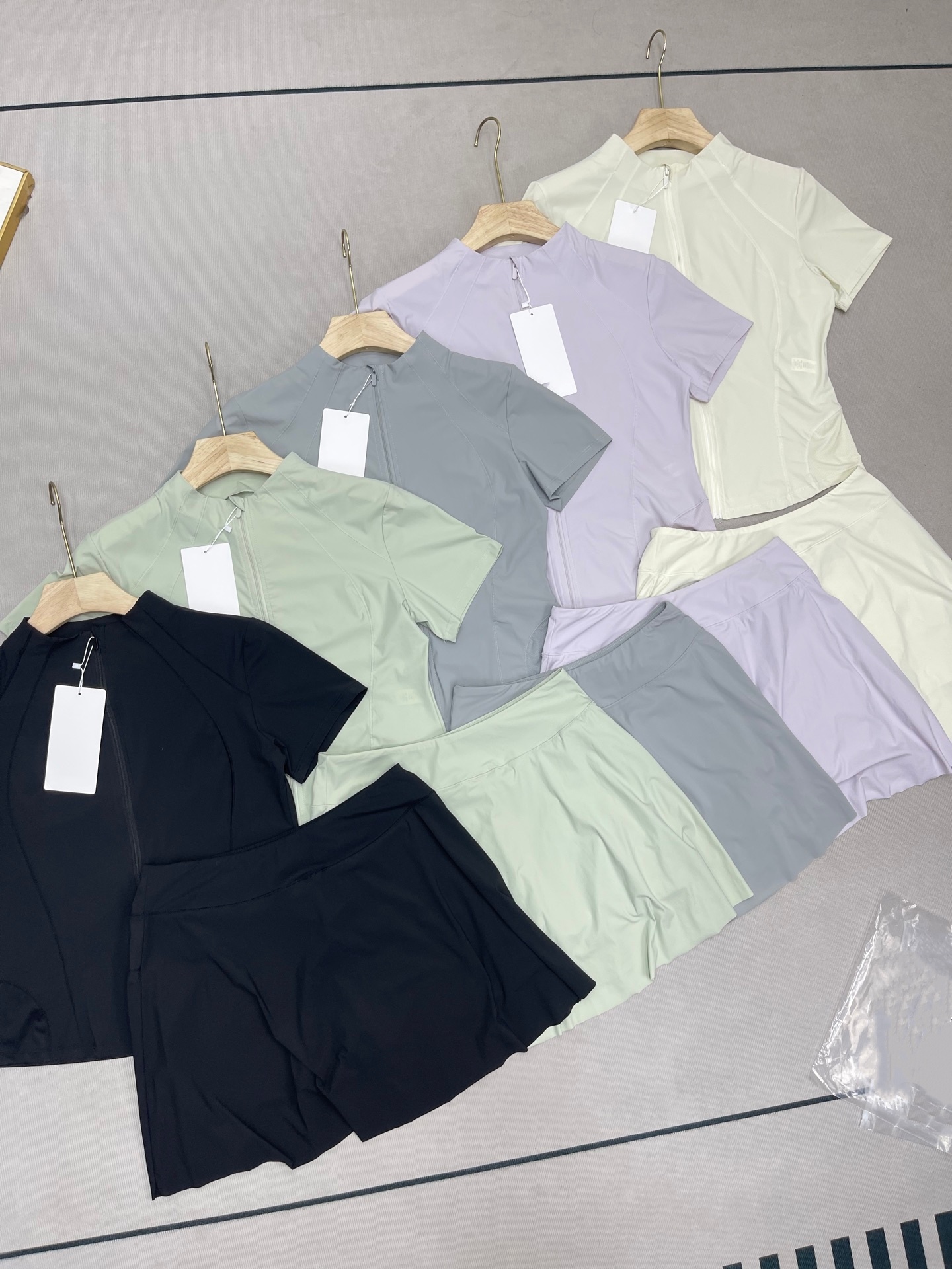 L 2026 – Cardigan T-Shirt à manches courtes et jupe pour femmes, ensemble de Yoga et Fitness, dernière collection été