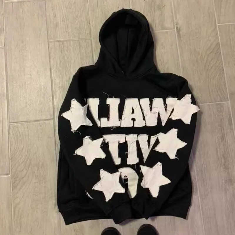 Clothing Heren Heren Hoodie Lopen Met God Ster Applique Streetwear Hoodie Losse Hip Hop Sweatshirt Jas voor Mannen vrouwen D260723