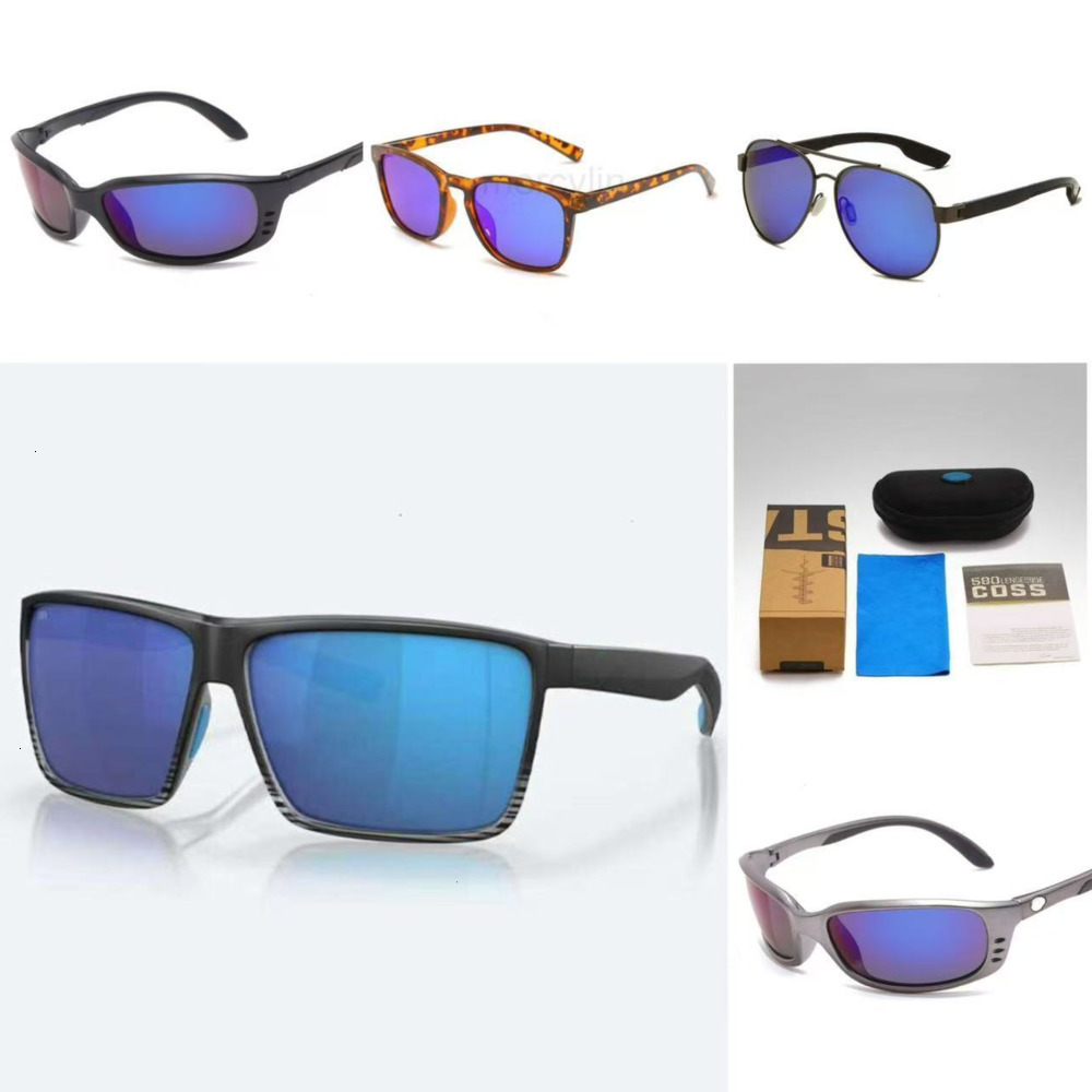 Designer Costa Costal Sunglasses Men Polarized Glass Sunglasses Brands For Men Man Outdoor Polarized Shades Fashion Riding Glasses Blue