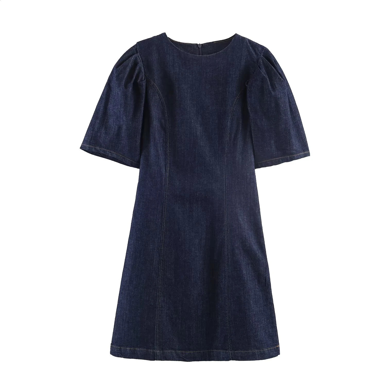 European and American style 2026 springsummer product womens versatile round neck short sleeved denim mini dress 260720banjia