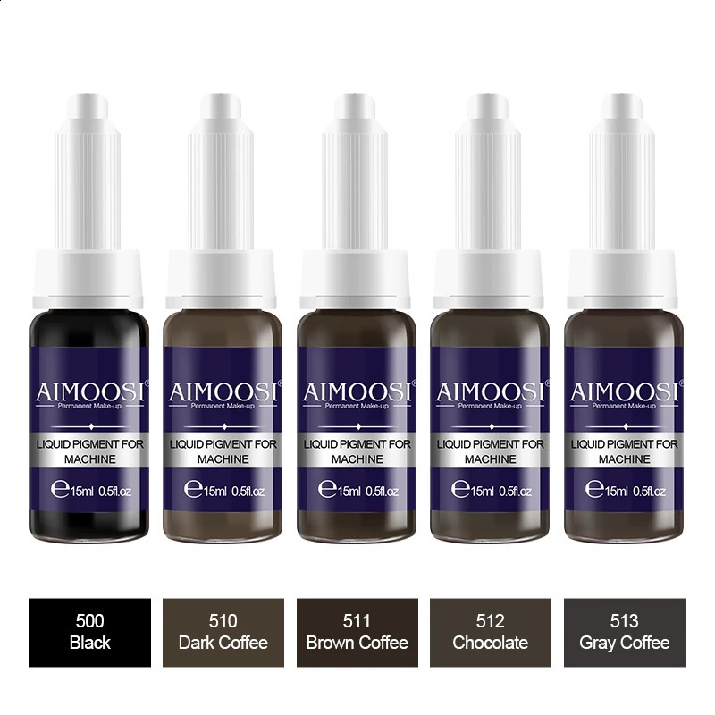 6 Colors 15ml Microblading Liquid Semi Permanent Makeup Pigment For Eyebrow Eyeliner Tattoo Inks 260723