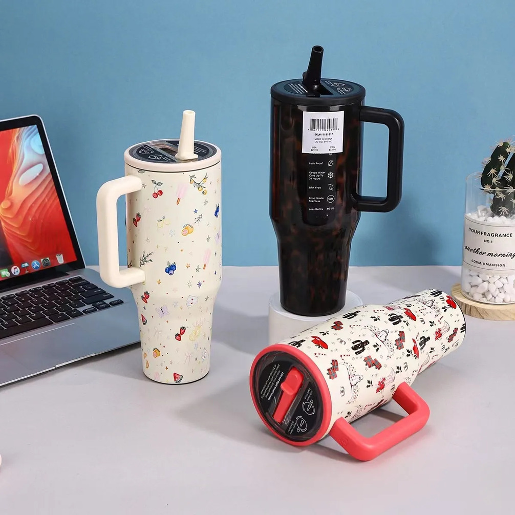 Tumbler HY 32Oz/40Oz Water Bottle Ice Cup Stainless Steel Vacuum Insulated Tumbler Large drinking Capacity Insulated And Leak Proof Car Cups Travel
