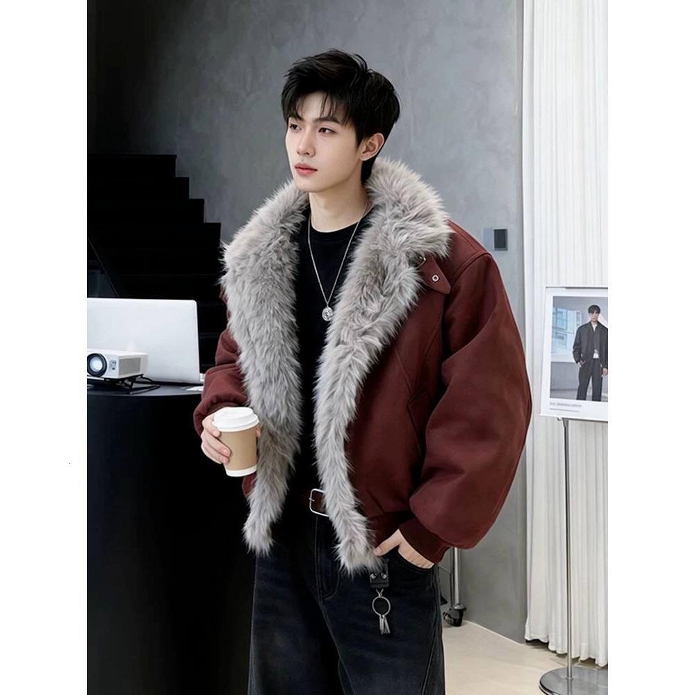 Lamb Wool Jacket For Men, New 2026 Model, Thickened And Fleece-Lined Hooded Coat, Winter Wear, Couple's Cotton Coat