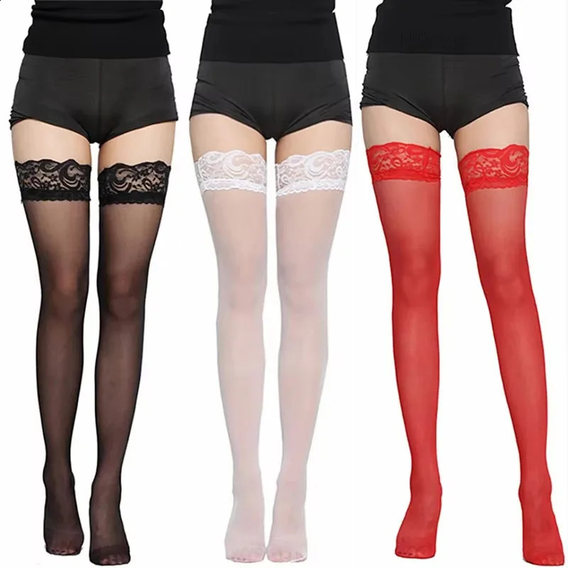 Stockings Sexy Lace for Women Summer JK Girl Socks Tight Breathable Fashion Versatile Style Black White Red 260721banjia
