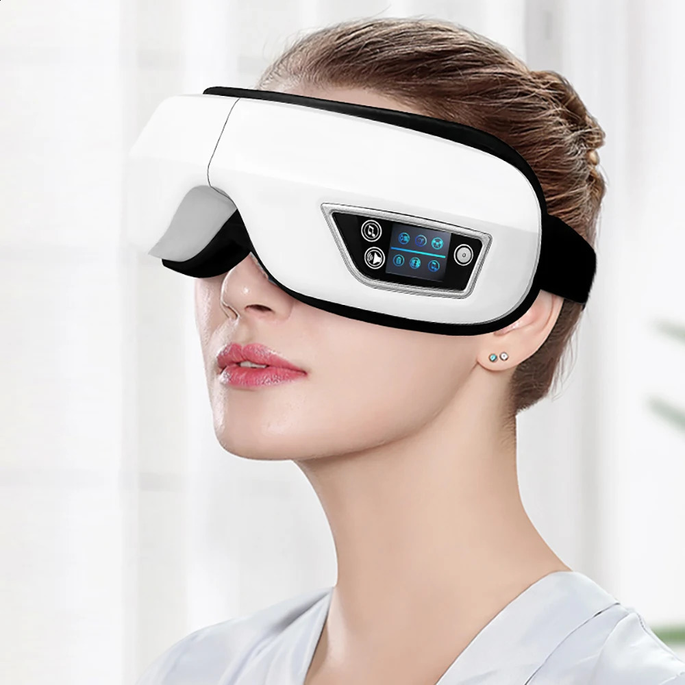 6D Smart Bluetooth Music Eye Massager Vibration Airbag Compress Eye Care Instrument Eye Massage Glasses Eye Relax Fatigue Pouch 260722