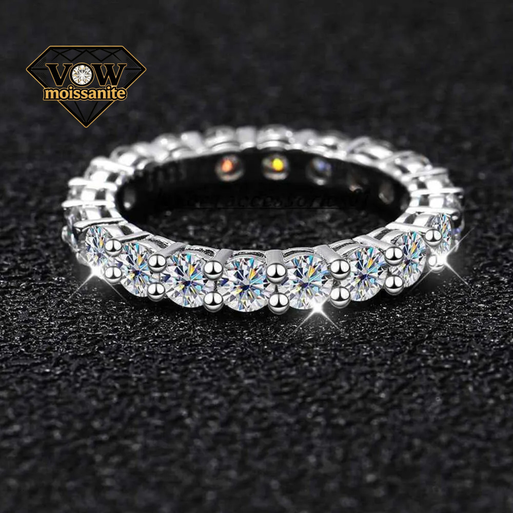 Band COSYA 22 Ct Full Moissanite Row For Women 925 Sterling Silver D White Gold Diamond Rings Wedding Fine Jewelry AA