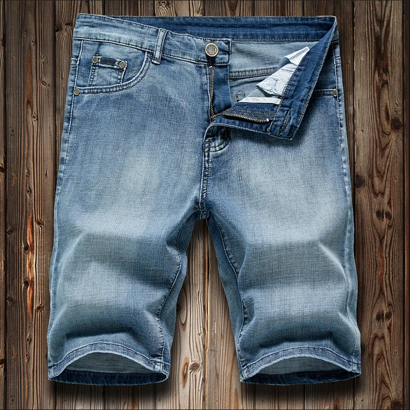 2026 Summer Shorts Jeans Men Denim Pants Stretch Dark Blue Fashion n Mens Slim Straight Male Short Hombre 260721banjia