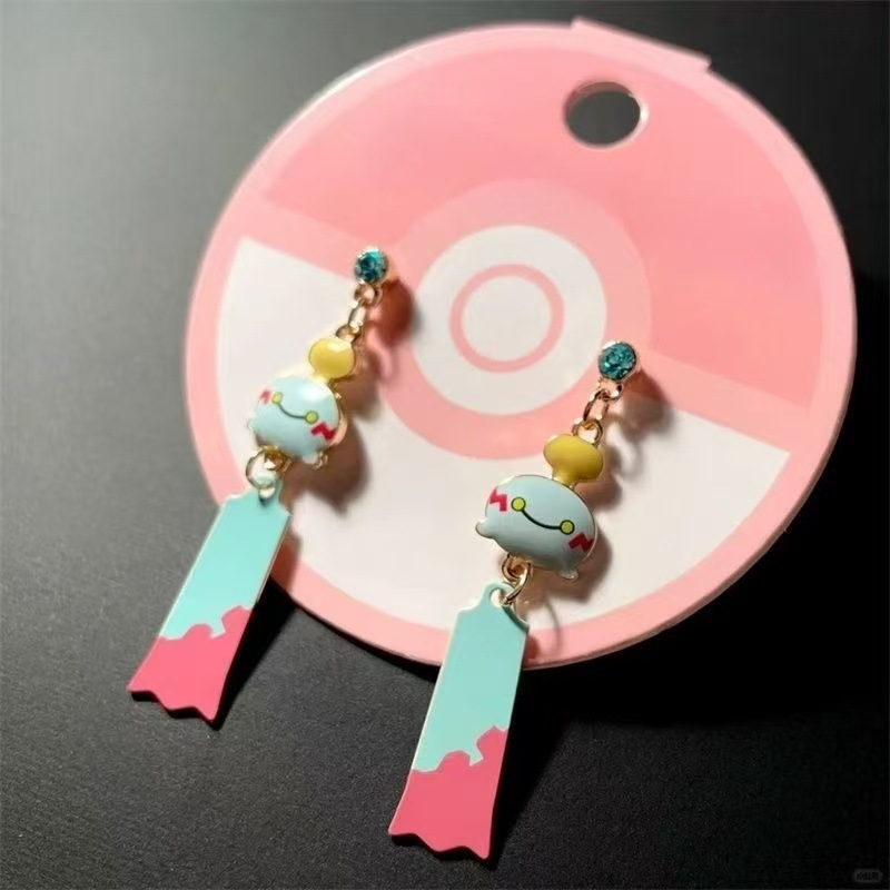 Anime Pokemon Chimecho boucle d'oreille résine Eardrop accessoire de mode décoration Clip oreille goujons dessin animé personnalisé mignon filles