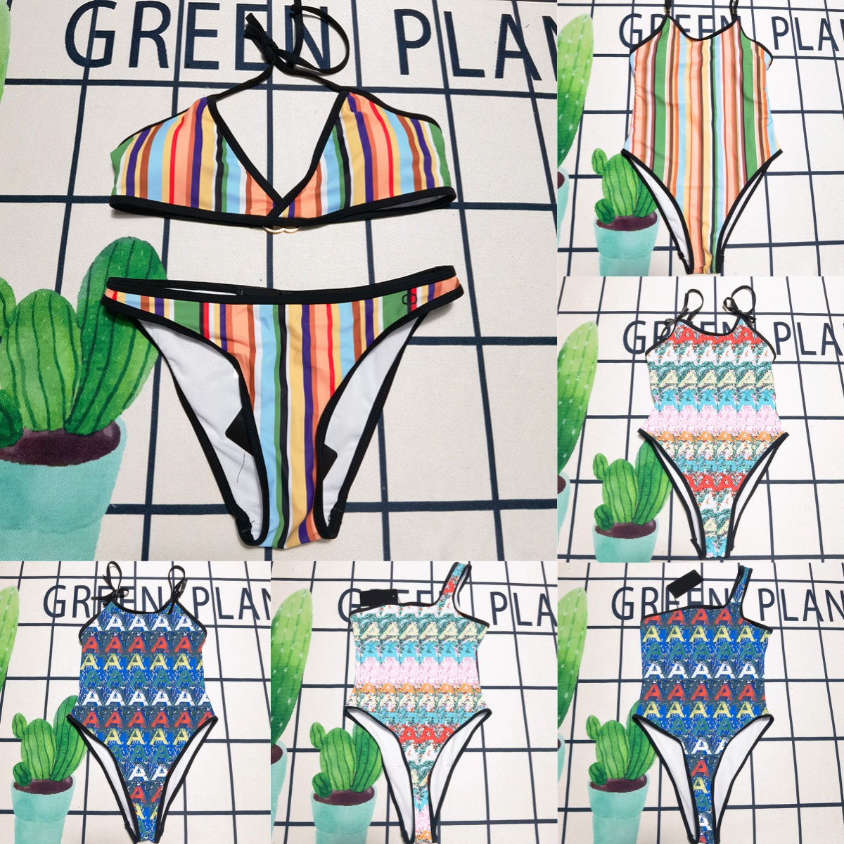 Ensemble de Bikini rayé arc-en-ciel concepteur femmes Sexy charmant Style Boho maillots de bain été vacances tropicales maillot de bain à la mode