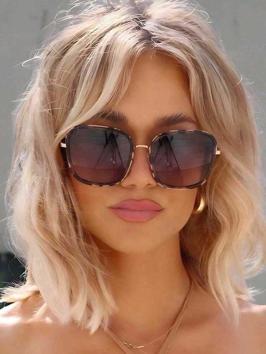 1pc Womens Copper Frame Retro Fashion Glasses Classic AllSeasonE legantS tyleS uitableF orG olfD rivingO utingsG iftC hoiceO utdoorA ctivitiesB each