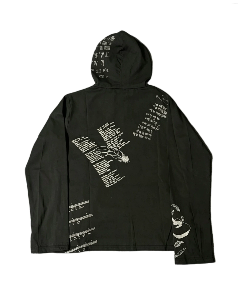 Men's Hoodies Luxury 08ss Birds Feather Number Nine Pullover Hoody Hooded Sweatshirts Velvet Cotton Thick Fleece Size 1 2 3 R090