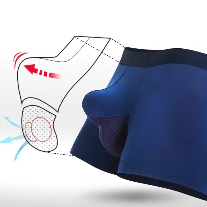 3PC Mens underwear mens bullet dry and wet separated flat pants lower style modal breathable ice silk scrotal support 260723BJ
