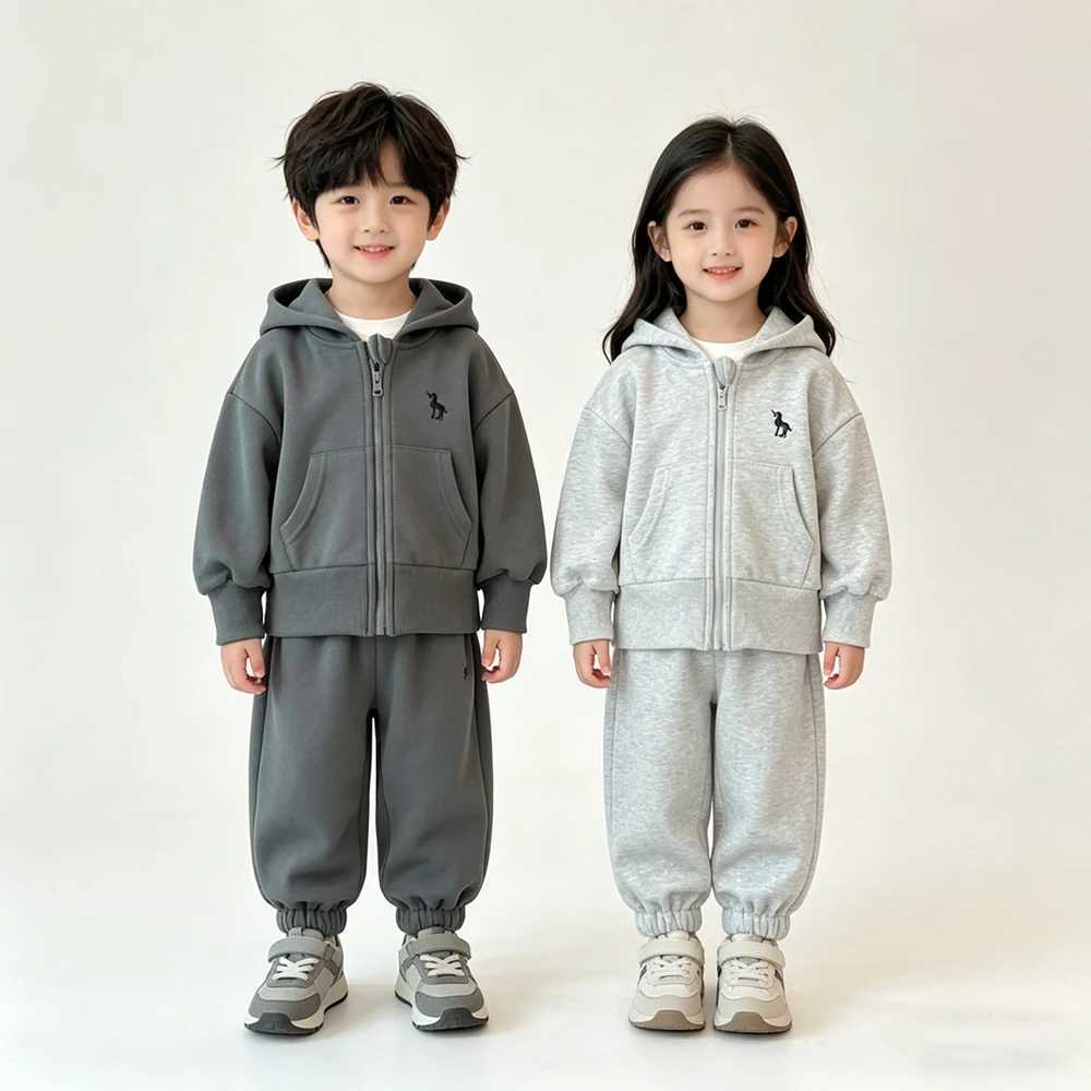 Children Clothing Sweatshirt Sets 2026 New Spring Autumn Baby Boys Girls Casual Zipper Hooded Coat Pants 2Pcs Kids Tracksuits L260920O78Q