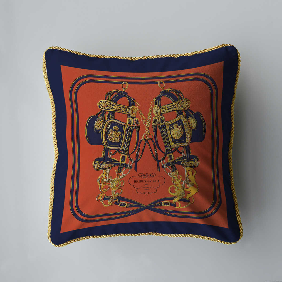Coussins de salon de style américain en tissu Sheneyron avec bordure luxueuse en corde épaisse de style européen et housse arrière de canapé haut