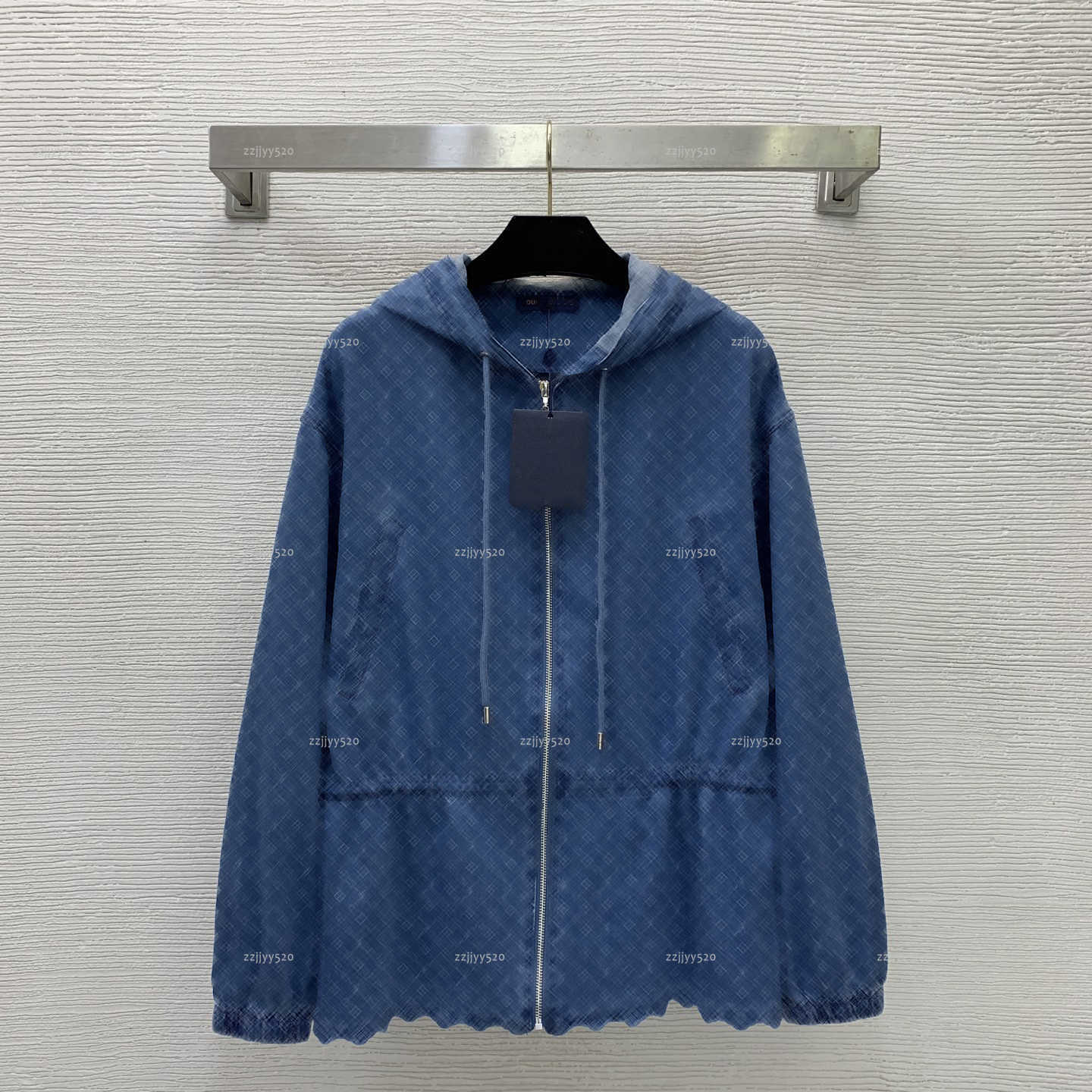 Brand Jackets Womens Full Letter Print Hooded Coat Women Casual Long Sleeve Loose Wave lace long sleeved denim jacket women designer clothes A394X08