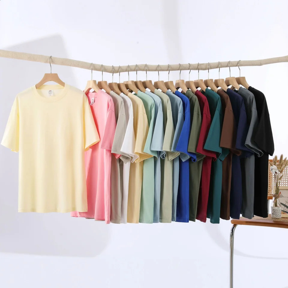 100 Cotton Five Half Sleeve Mens Women Summer T-shirt Loose Short-sleeved Casual Basic Shirt O Neck Solid Color Tops 260723