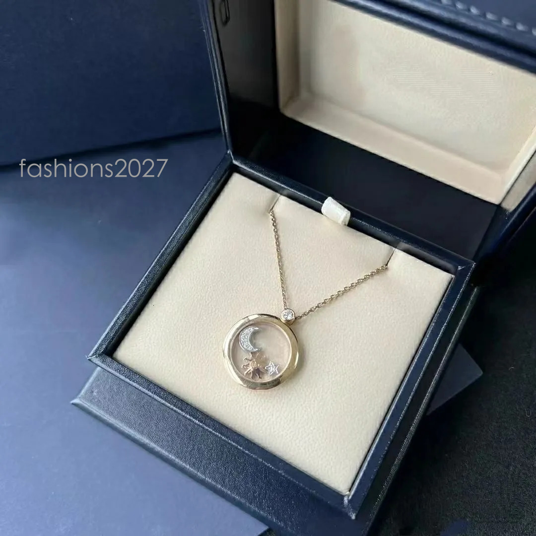 Designer Jewelry Family chopardity Necklace Gold Plated Heart White Mother of pearl Chop Bowknot Three diamond Sun Moon Full Star Bang Collarbone Ch