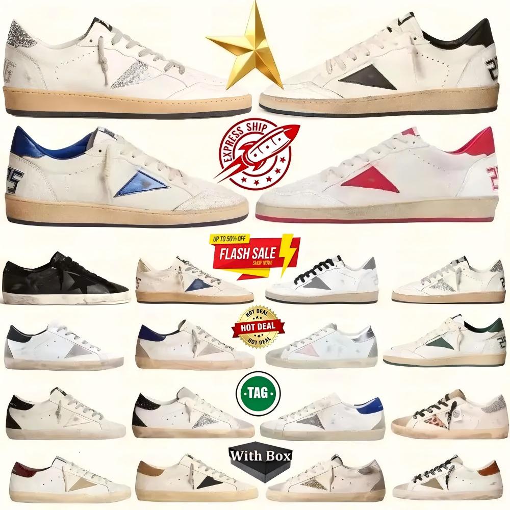 With box Goldens Goods Designer Brand Men Women Ball Star Shoes sneakers Dirty Classic Casual superstar shoes old school Sneakers do-old Italy Train