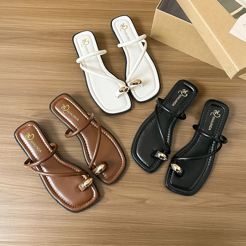 Fashionable Selling Comfortable and Lightweight Womens Shoes Size 41 Summer Elegant Round Toe Casual Flat Slippers 260724BJ