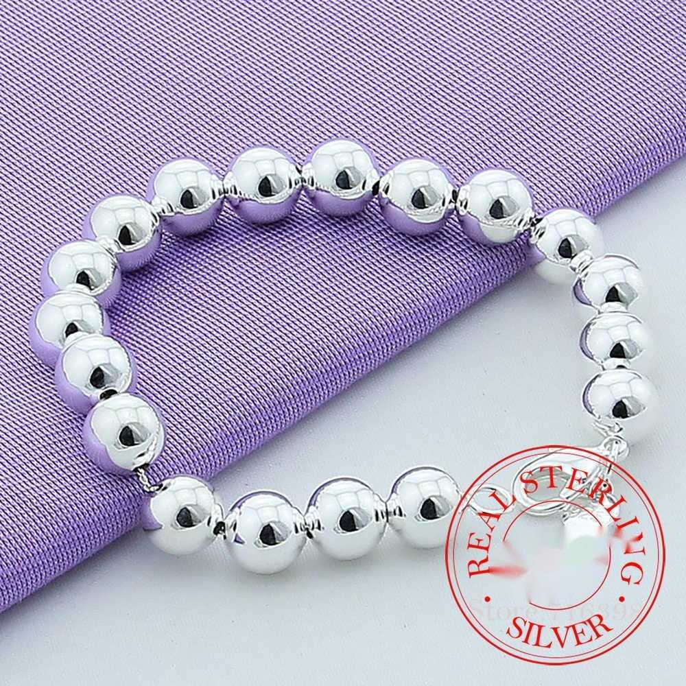 Brins de perles 10mm perles boule creuse argent perlé 20cm Bracelets C260724