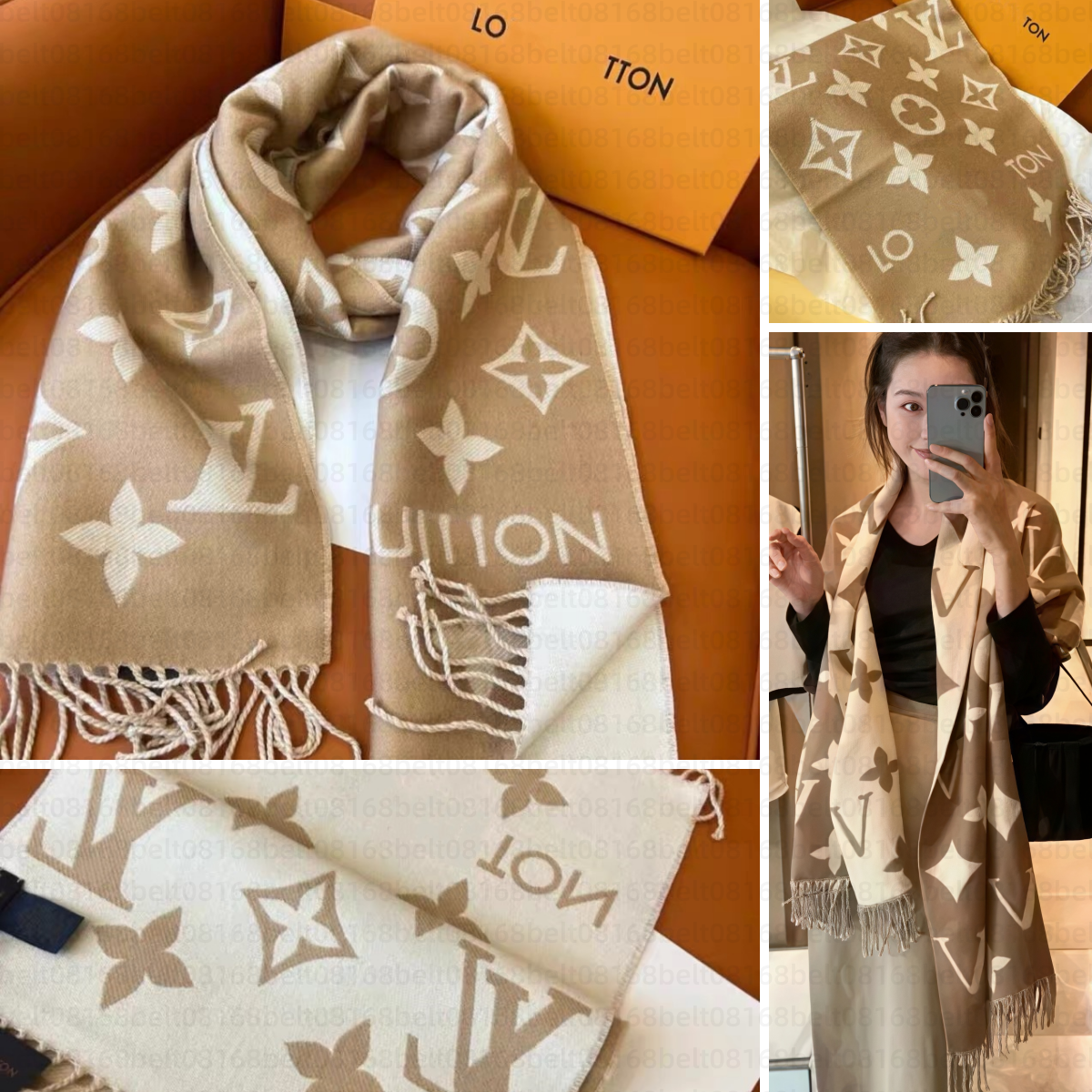 Designer Scarf for Women 100% Wool Cashmere Winter Scarf Top Quality Full Letter Printed Scarves Men Women Outdoor Warm Soft Long Wraps With Box