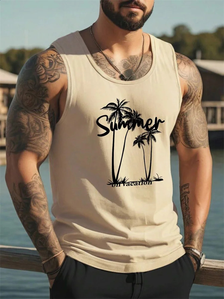Summer Temperament Mens Tank Top Mens Beach Casual Holiday Wear 3D Printed Daily Outdoor Sports Sleeveless Crew Neck Tank Top 260723BJ