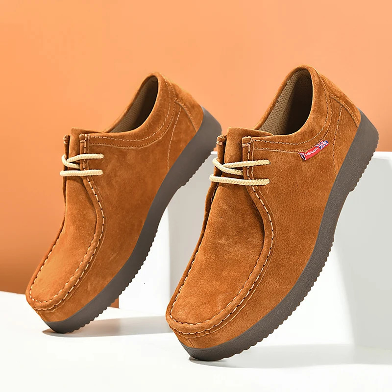 Spring British Style Suede Oxford Shoes Mens Outdoor Lace Up High-quality Sports Shoes Soft Soled Comfortable Casual Loafers 260724