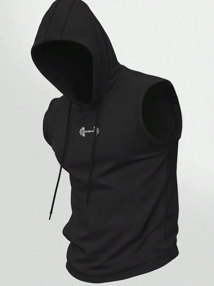 1PCS Mens Sleeveless Hooded Tank Top Quick Dry Breathable Vest Multi-Color for All-Season Workout Running Casual Wear 260723BJ