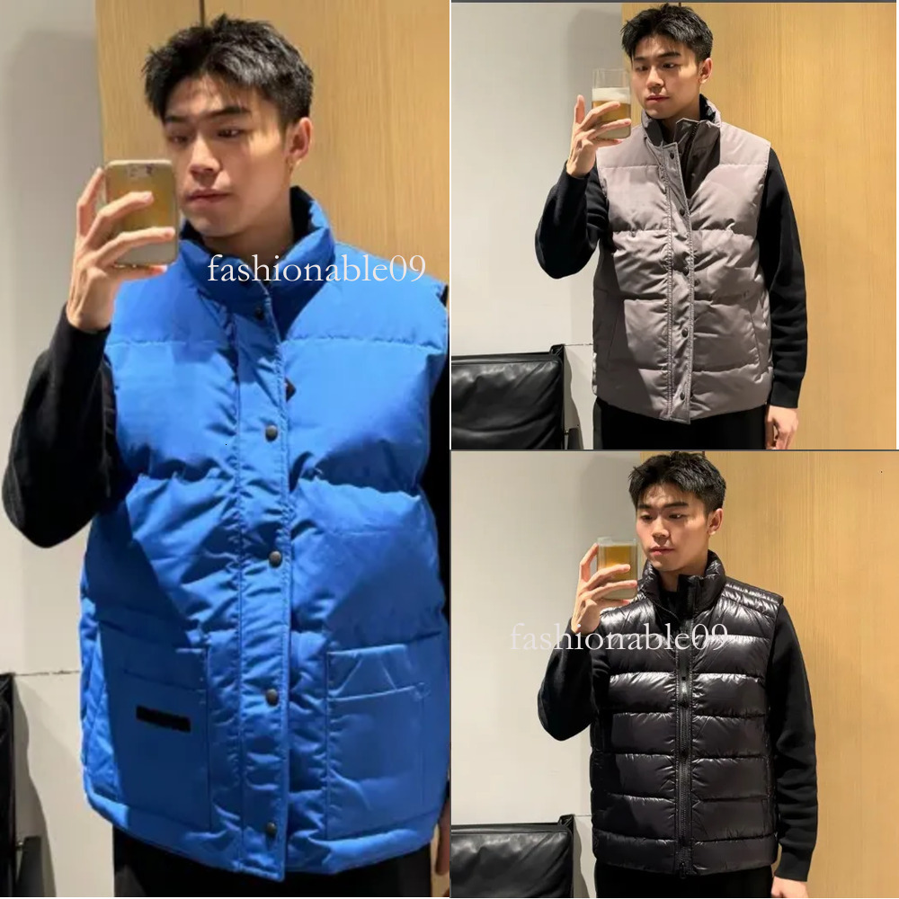 Mens Designer Vest Wearing a badge Body Warmer Gilet Jacket Men Designer Stand Collar Zipper Letters Slim Down Winter Skiing suit Mens Femme Veste e