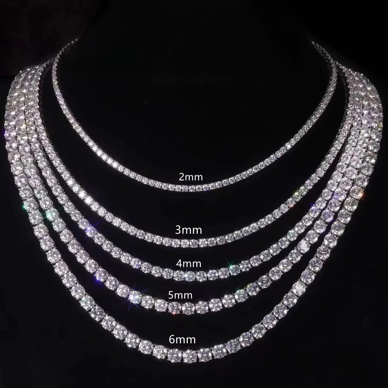 Pass Diamond Tester with GRA 925 Silver Ice Out Necklace Vvs D Color Moissanite Tennis Chain for Men