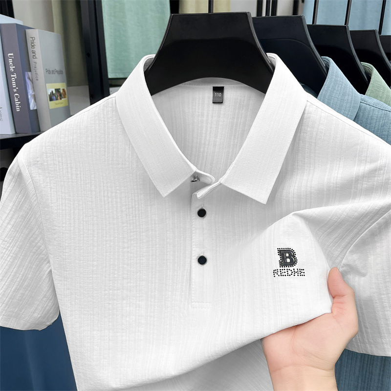 Summer Designer's New Men's Simple Yet Luxurious Comfortable Breathable Elastic, Versatile And Casual Polo Shirt Men's Clothing