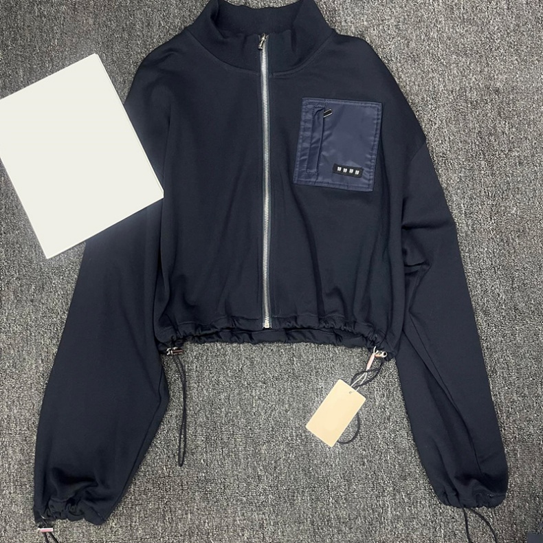 Designer Sporty Casual Windproof Coat Zip Cropped Jacket Spring Autumn Jogging Hiking Outdoor Daily Outwear For Women