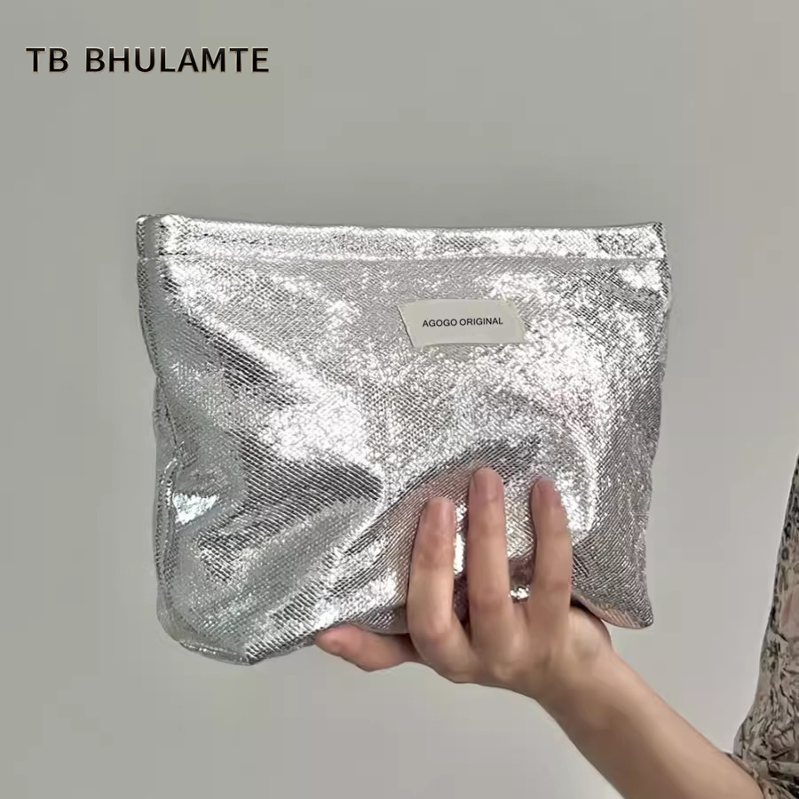 TB BHULAMTE Luxury Brand Designer Bag Flashing Clutch Original New Makeup Large Capacity Toiletry Outdoor Storage Bag Organizer Simple Portable